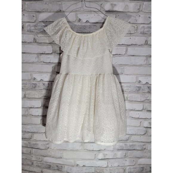 Genuine Kids Osh Kosh Girl's Size 5‎ Summer Spring Dress Ivory White Lace - Picture 11 of 11